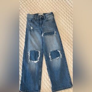 abercrombie kids light blue ripped boyfriend jeans